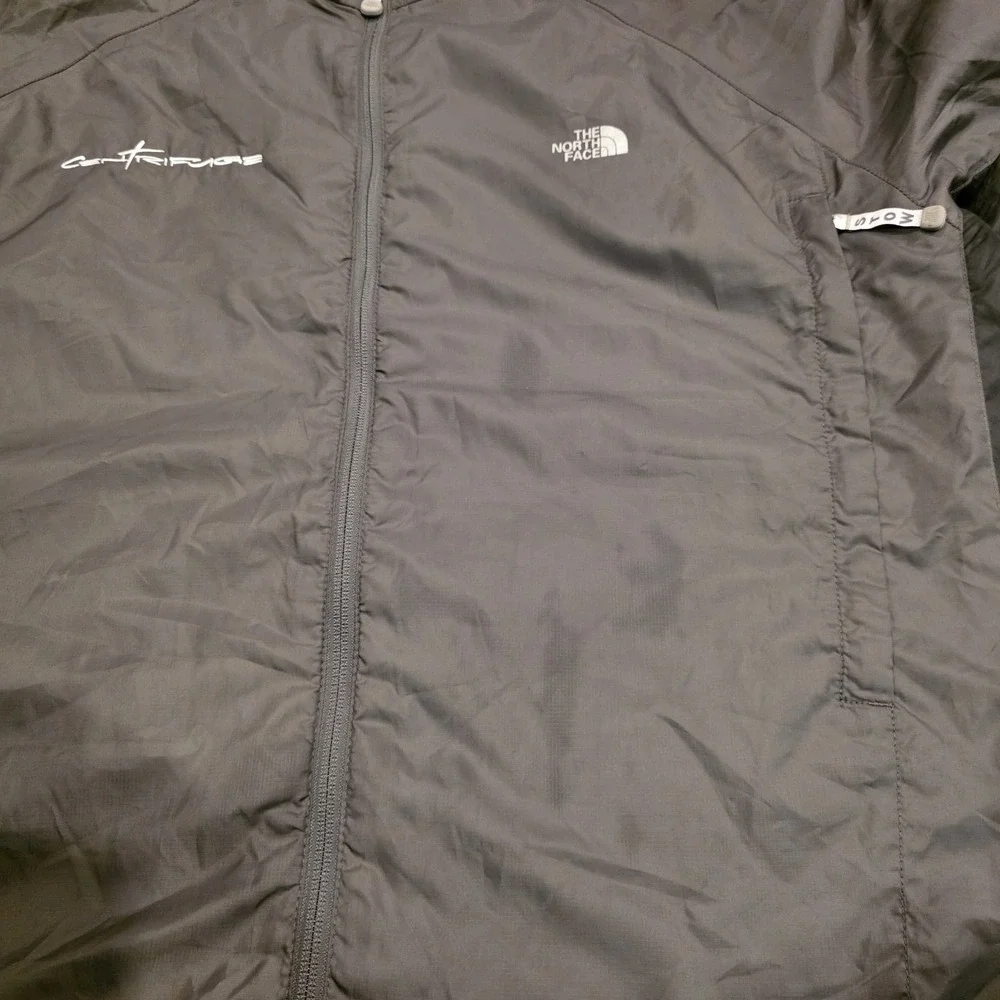 The North Face Stow Jacket Mens XL Gray Full Zip Windbreaker Fleece‎ Lined